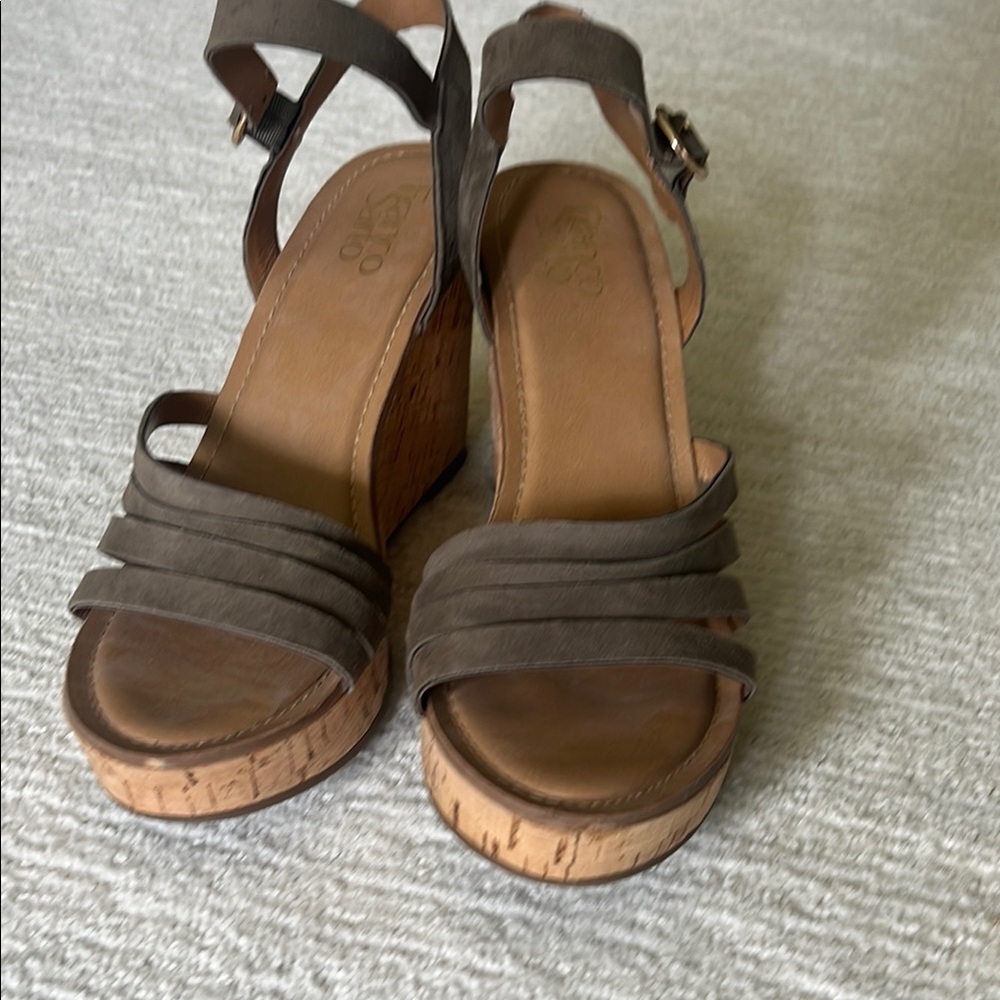 Franco Sarto Wedge Shoes with Leather Straps